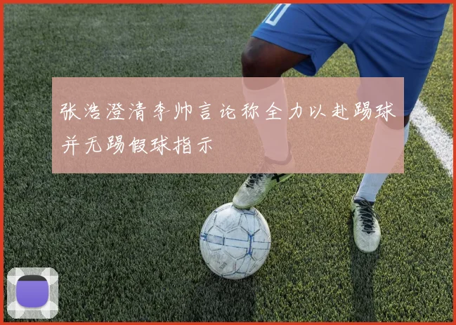 张浩澄清李帅言论称全力以赴踢球并无踢假球指示